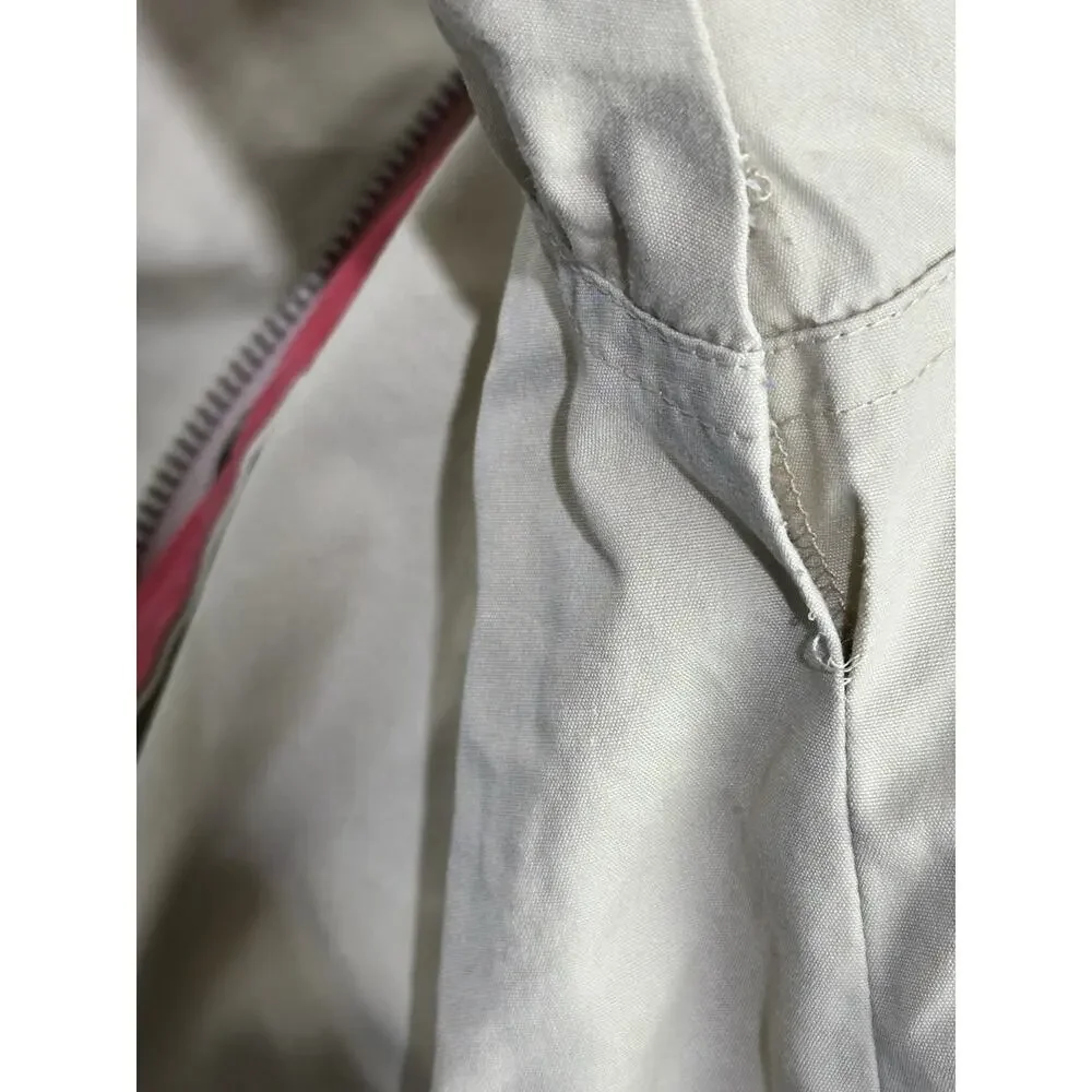 Vintage Burberrys Harrington Jacket Tan 150A Small Embroidered Logo Parka Coat